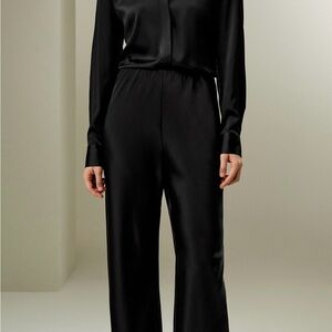Women’s Lilysilk Pants Full Bias Cut Silk Pant Black 100% Mulberry Silk Size 10P
